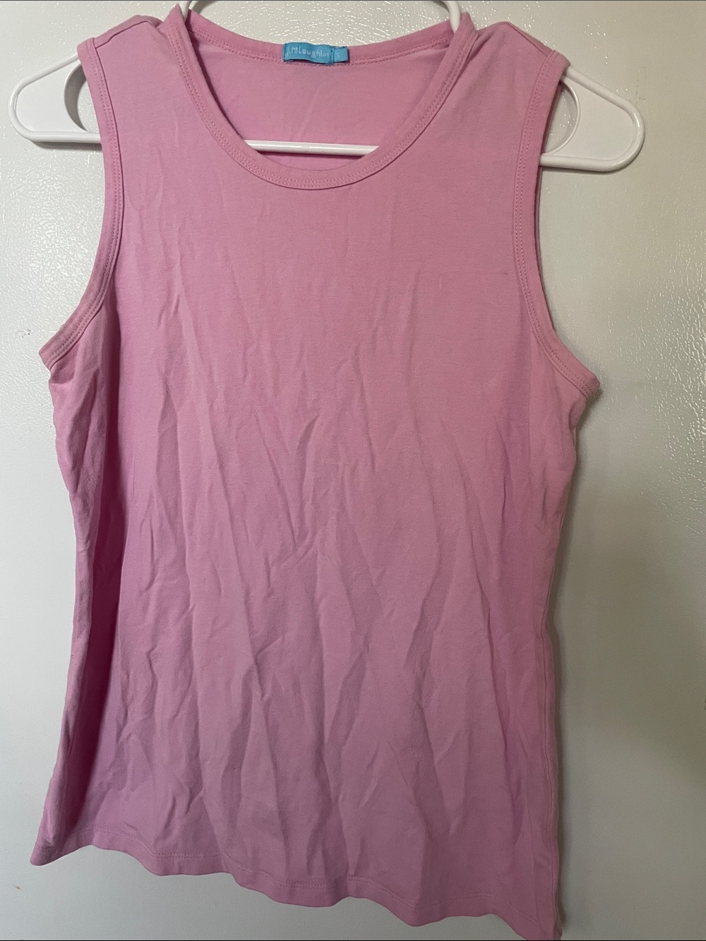 J.McLaughlin Small Cotton Modal Pink Scoop Neck Tank Comfort Quiet Luxury